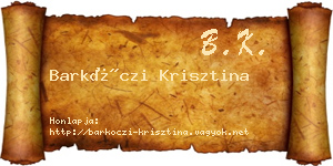 Barkóczi Krisztina névjegykártya